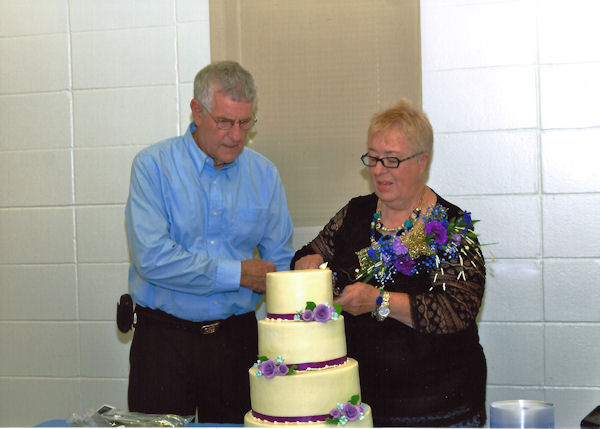 Janet and Hershel with cake